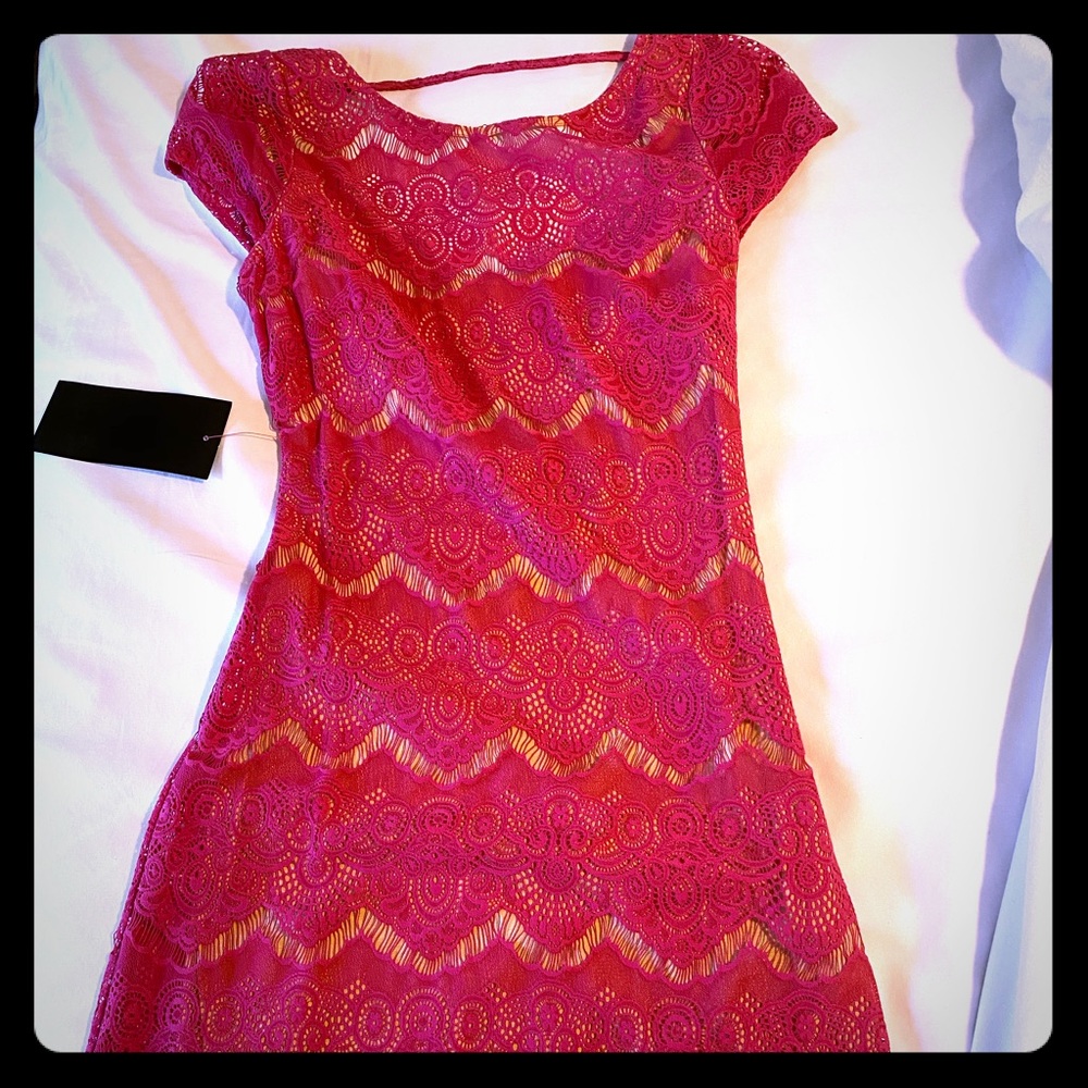 Open back Boat neck Lace dress